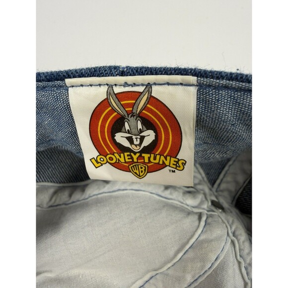 Vintage Tweety Bird Cap 90s Denim Hat Looney Tunes 100% Cotton Stretch Back - Picture 9 of 10